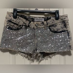 Daytrip Blingy Sequin Jean Shorts
